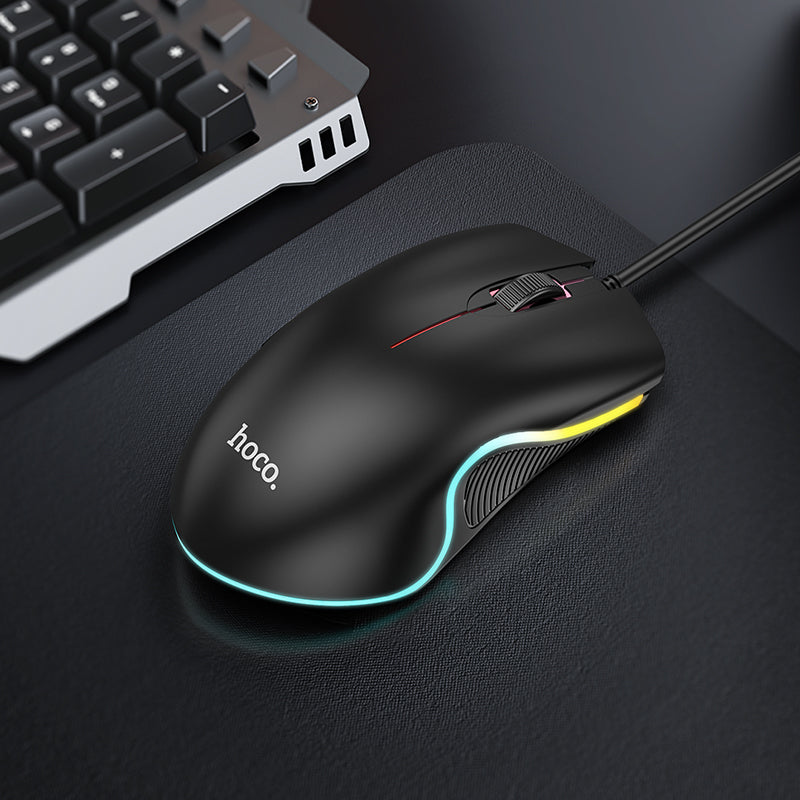 GM19 Enjoy Gaming Luminous LED Wired Mouse (Black Color) - hocotech