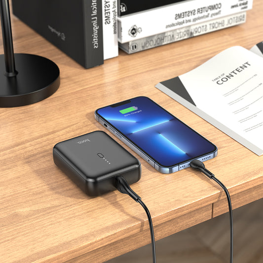 J96 Strider Mini Power Bank Typ-C Input Led Battery Indicator 5000mAh Black Color - hocotech