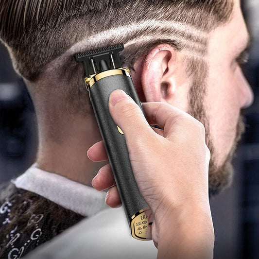 HP22 Retro Design Engraving Electric Hair Clipper Black & Gold Color - hocotech