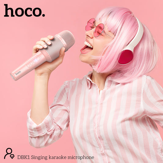 HOCO DBK1 Singing Karaoke Microphone White Color - hocotech