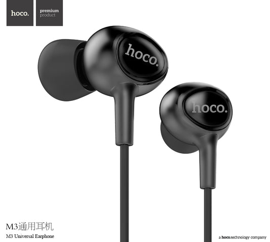 M3 Universal Earphone with Microphone iP (Black, White Color) - hocotech